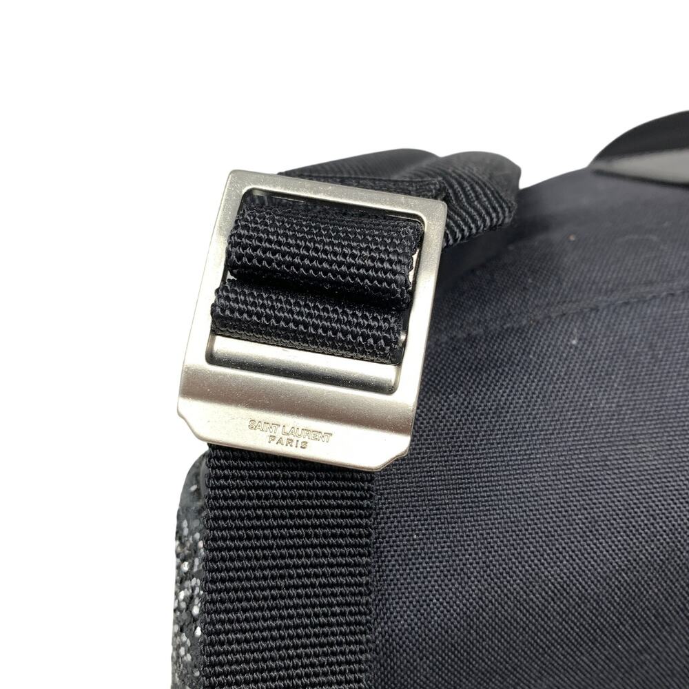 Saint Laurent City Glitter Backpack In Black Silver Multi Adjustable Straps - Picture 11 of 11